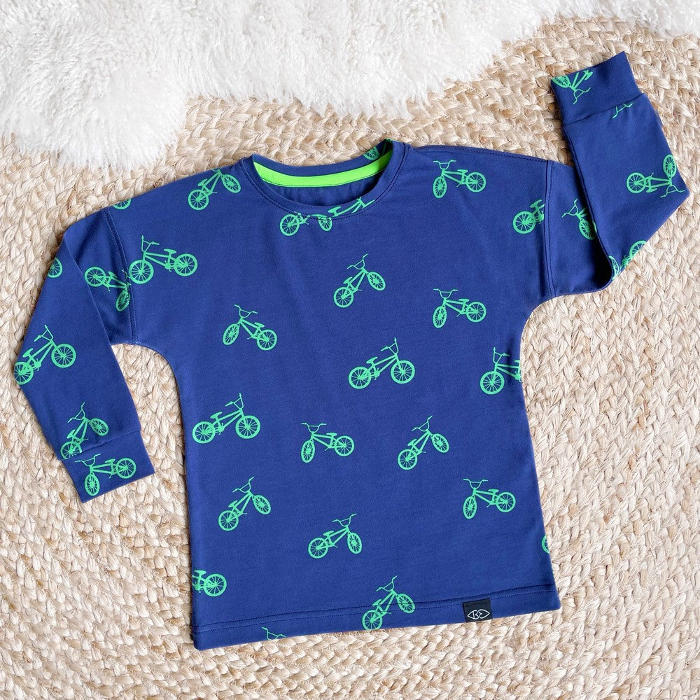 Jersey Fahrrad BMX blau grün