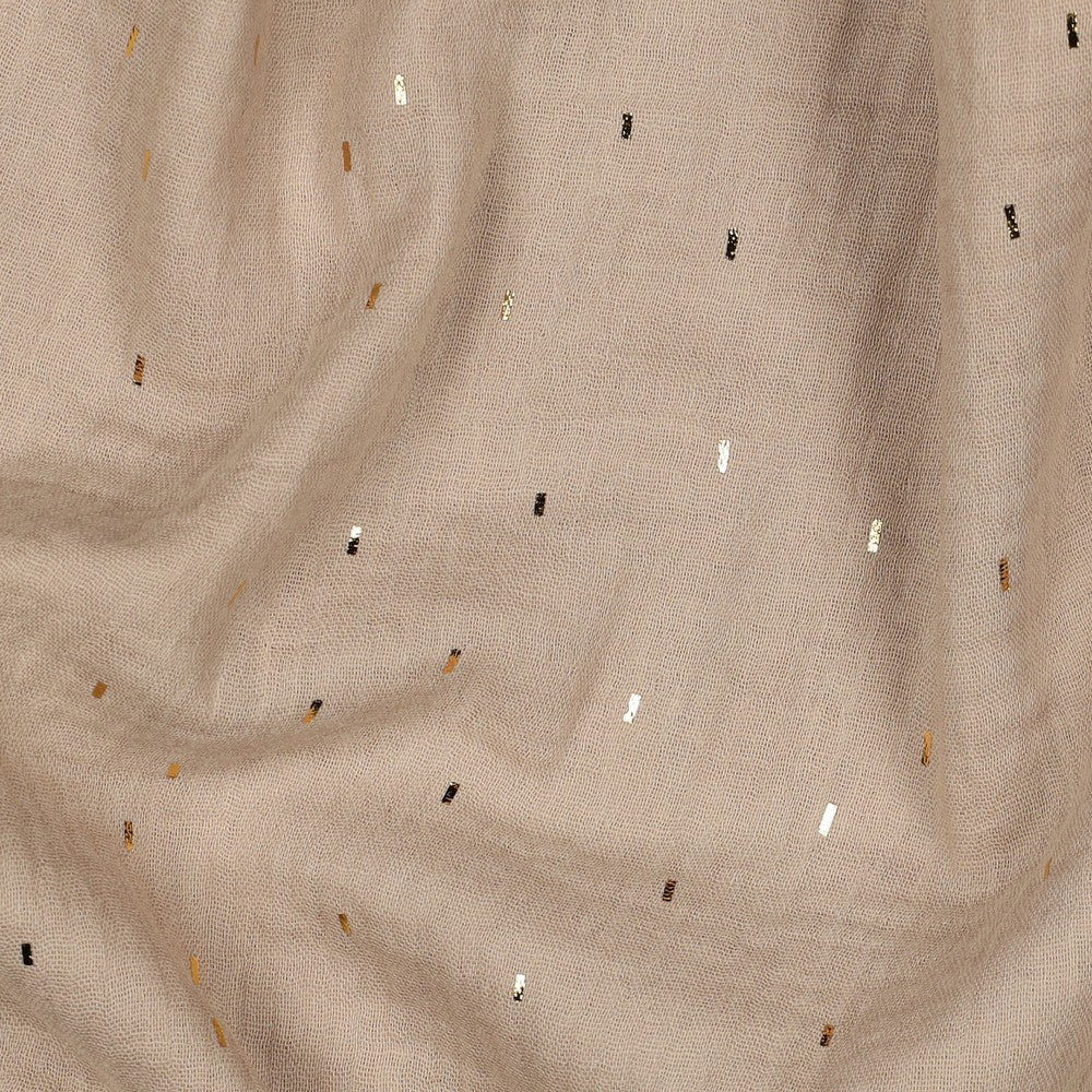 Musselin mit Glitzer beige gold