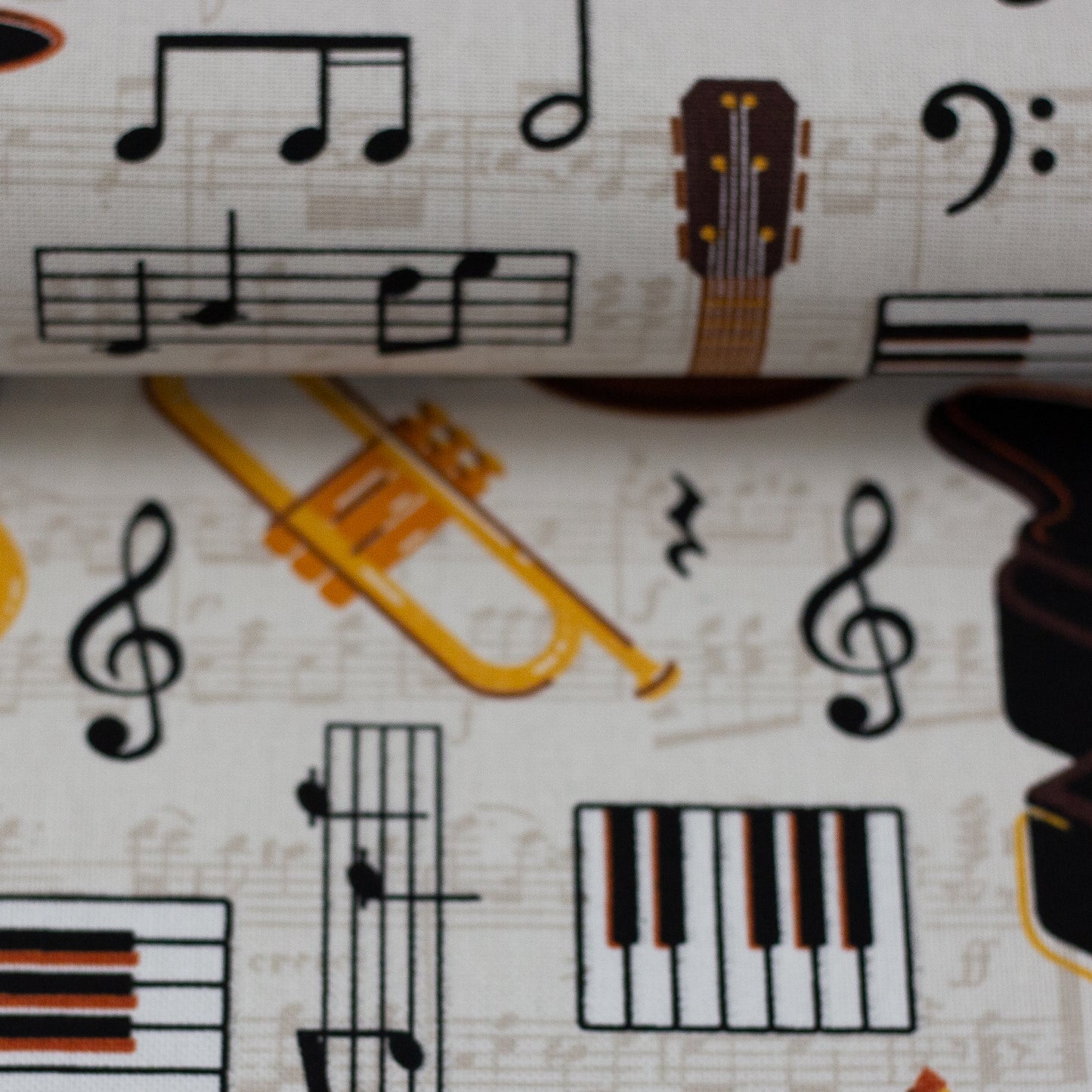 Canvas Leinenoptik „Amar“ Musik Instrumente Noten Swafing