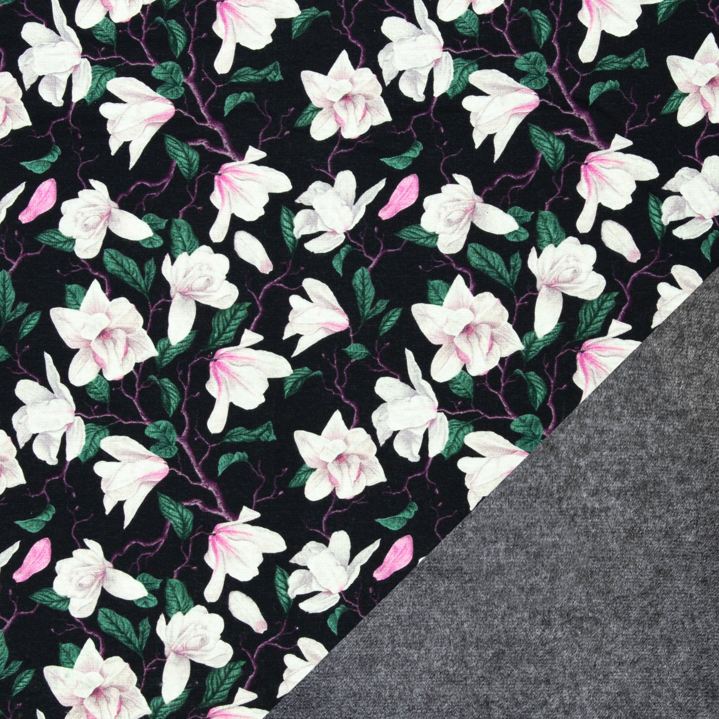 Alpenfleece "Isla“ Swafing Blüten schwarz