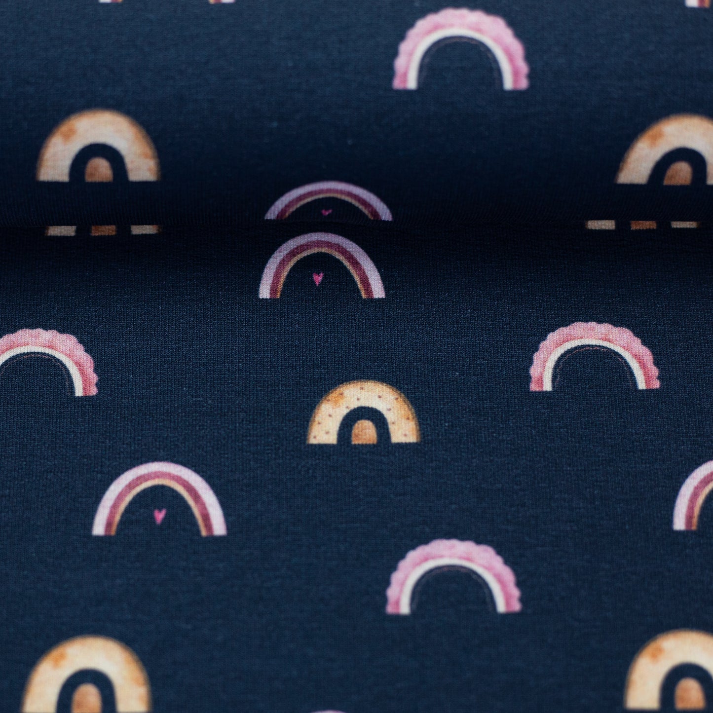 French Terry Sweat Svea Swafing Regenbogen blau