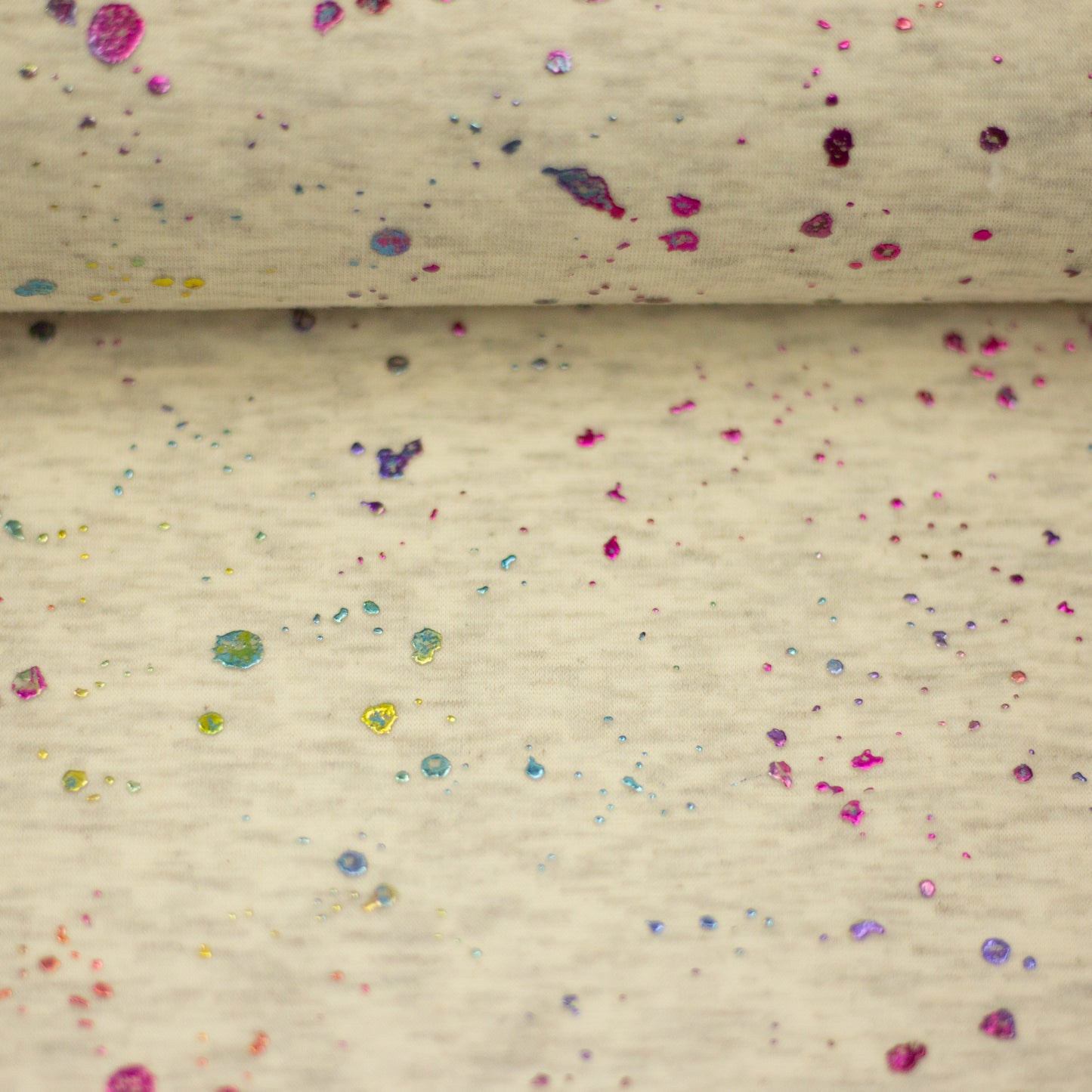 Alpenfleece "Farsund“ Sprenkel Tupfen Glitzer Swafing naturweiß meliert