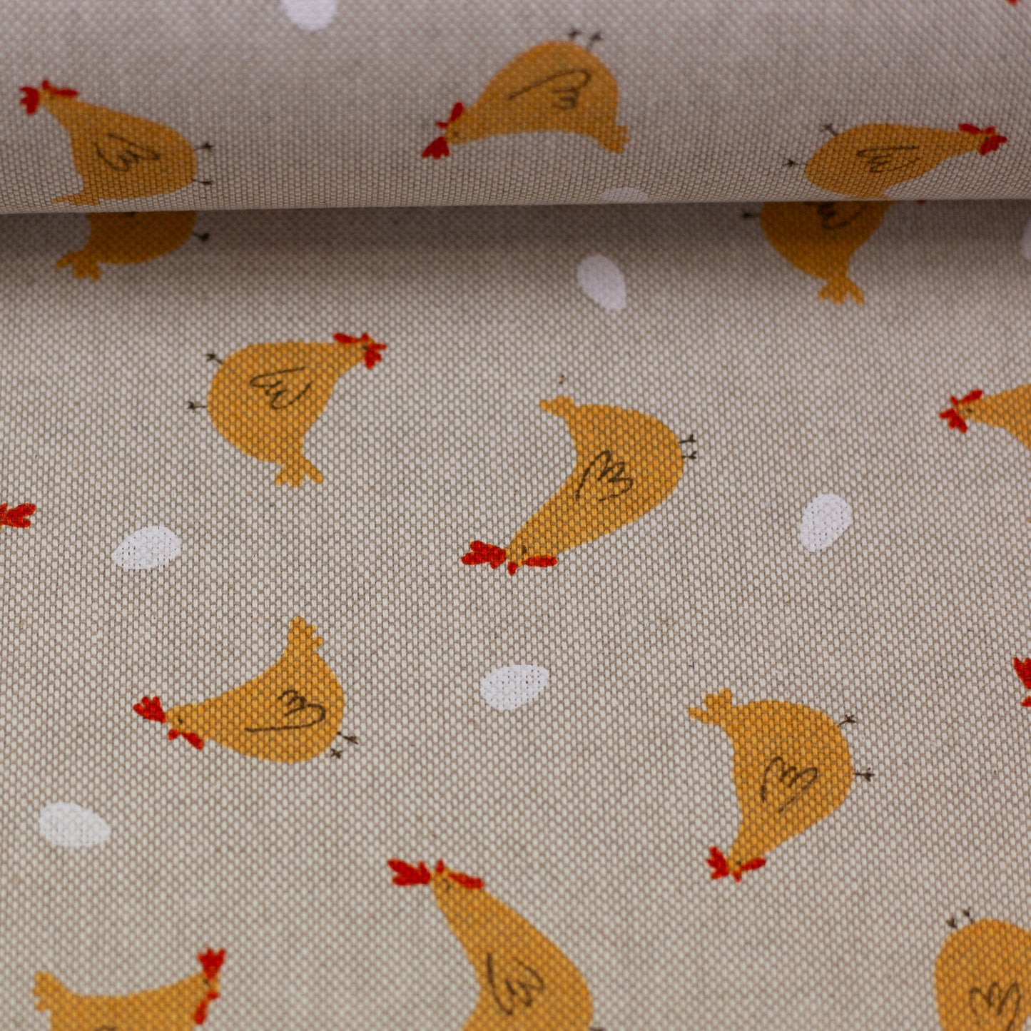 Canvas Balingen Leinenoptik Hühner Swafing