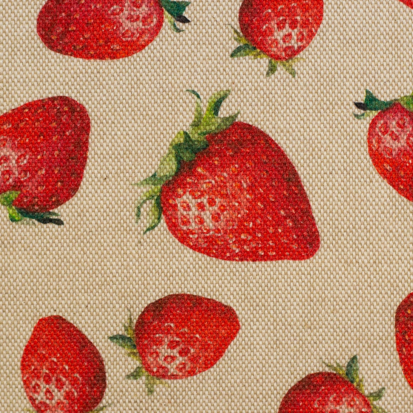 Canvas Leinenoptik Ulli Erdbeeren Swafing beige / rot