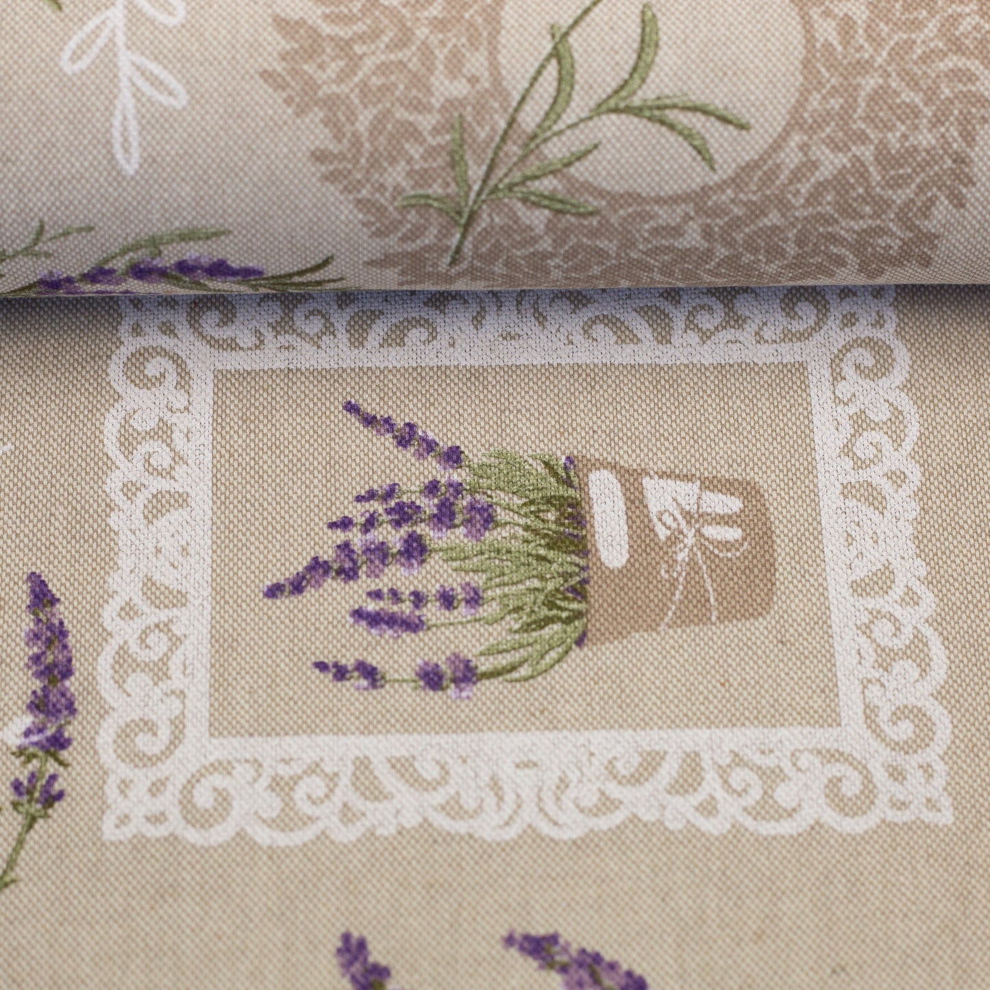 Canvas Leinenoptik Lavendel beige Swafing Petra