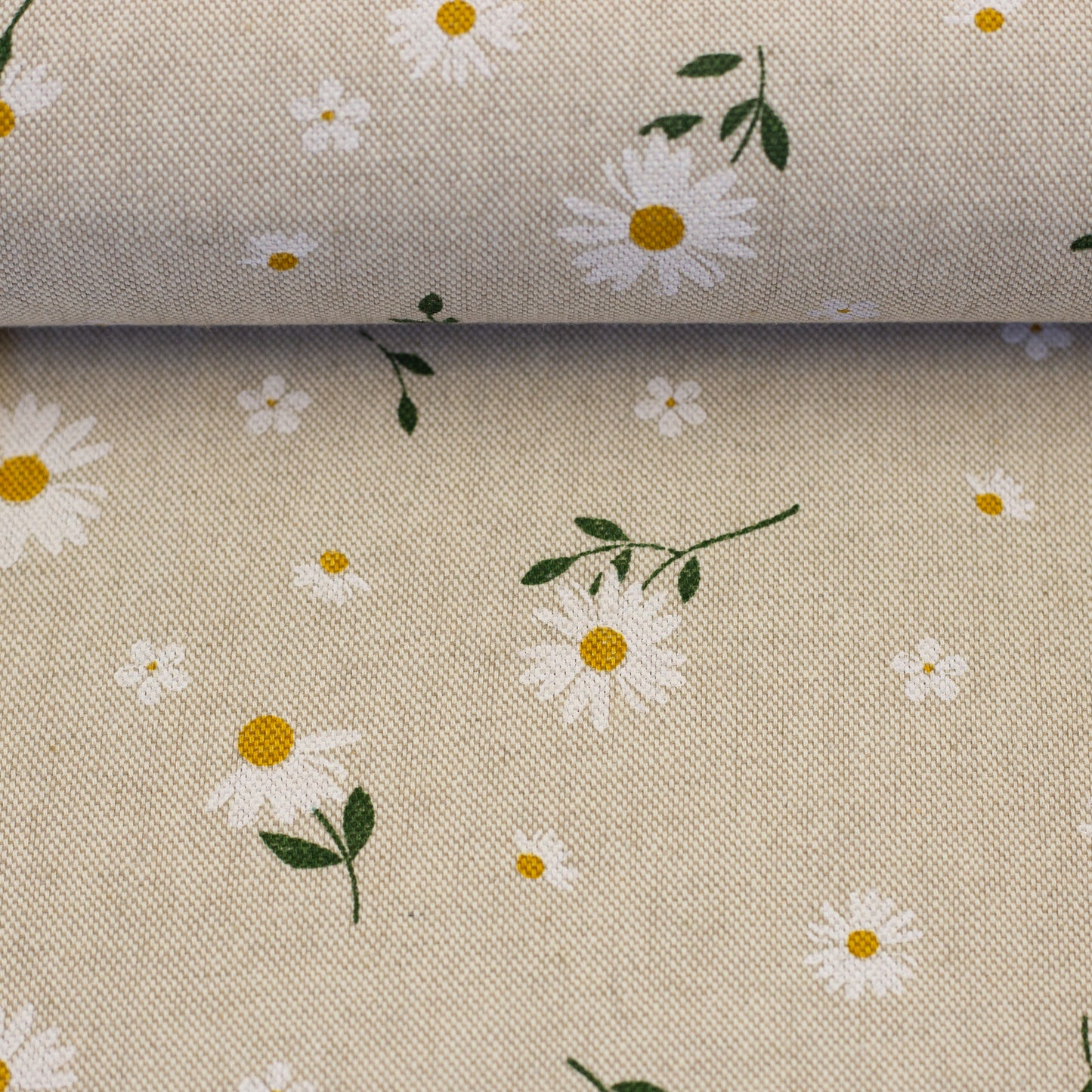 Canvas Leinenoptik Gänseblümchen beige Swafing Petra