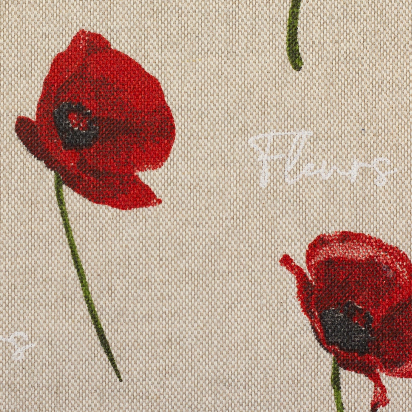 Canvas Leinenoptik Mohnblumen beige Swafing Petra