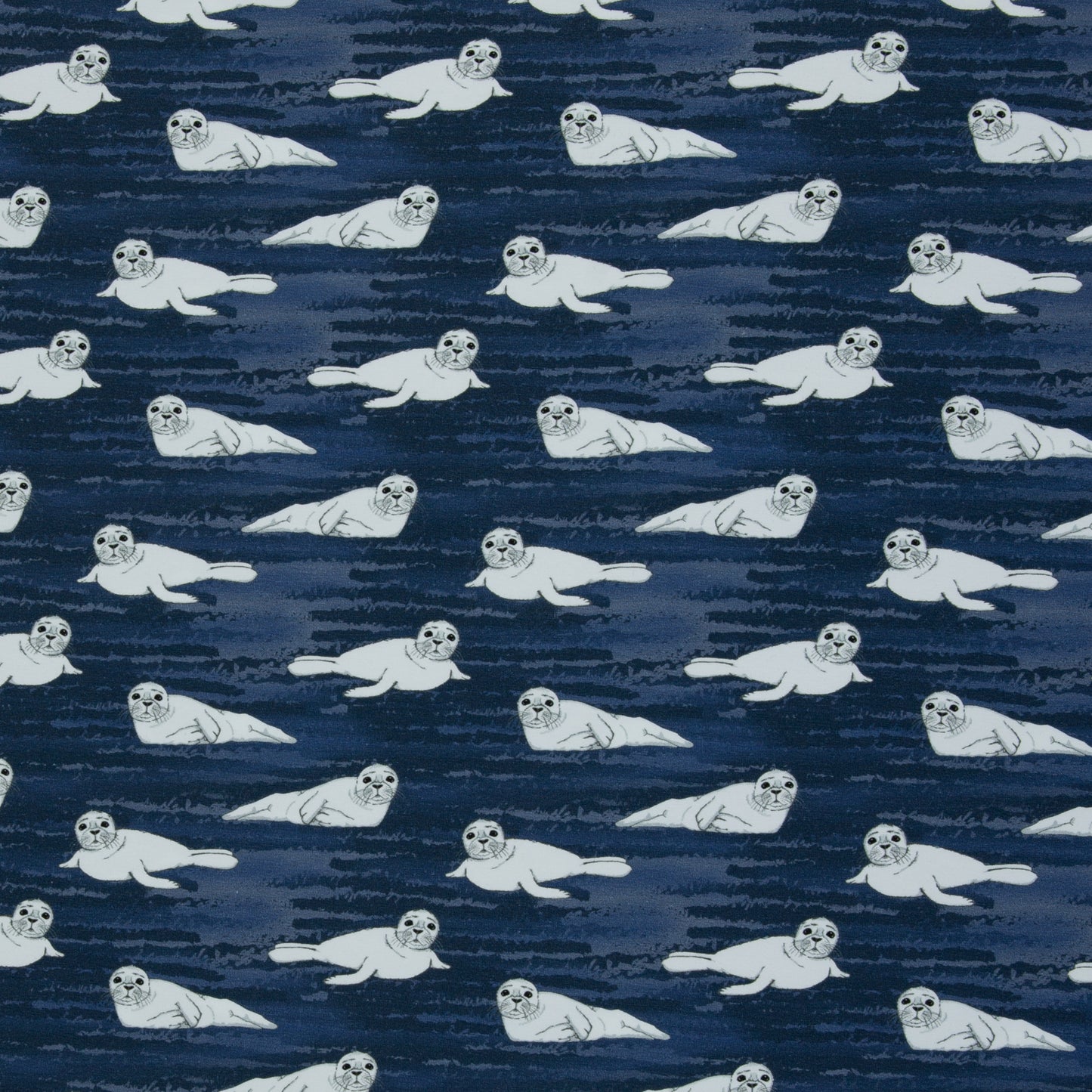 Baumwolljersey Robbe Arctic Animals by JaTiJu Swafing dunkelblau