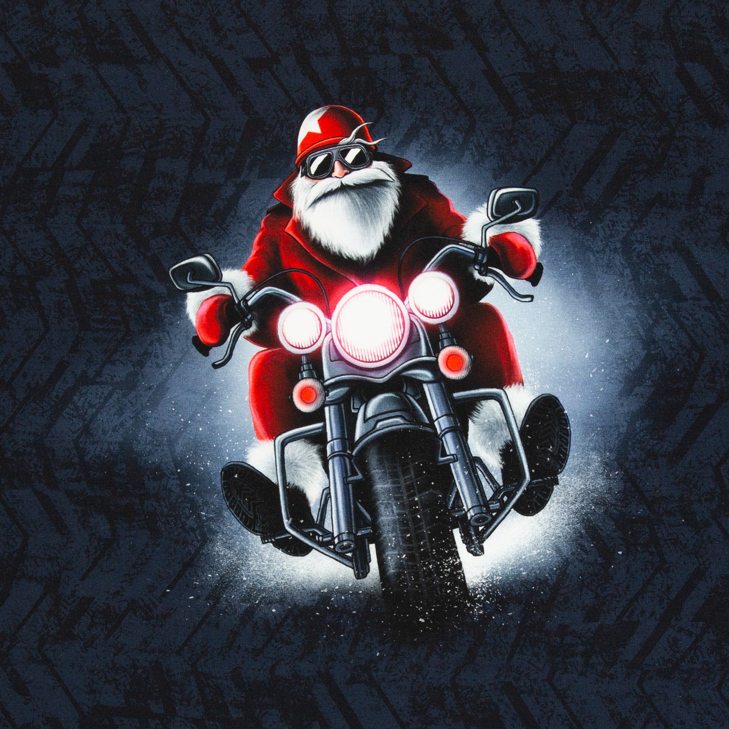 Sweat Panel Weihnachtsmann Motorrad Winter Moods by Thorsten Berger navy Swafing