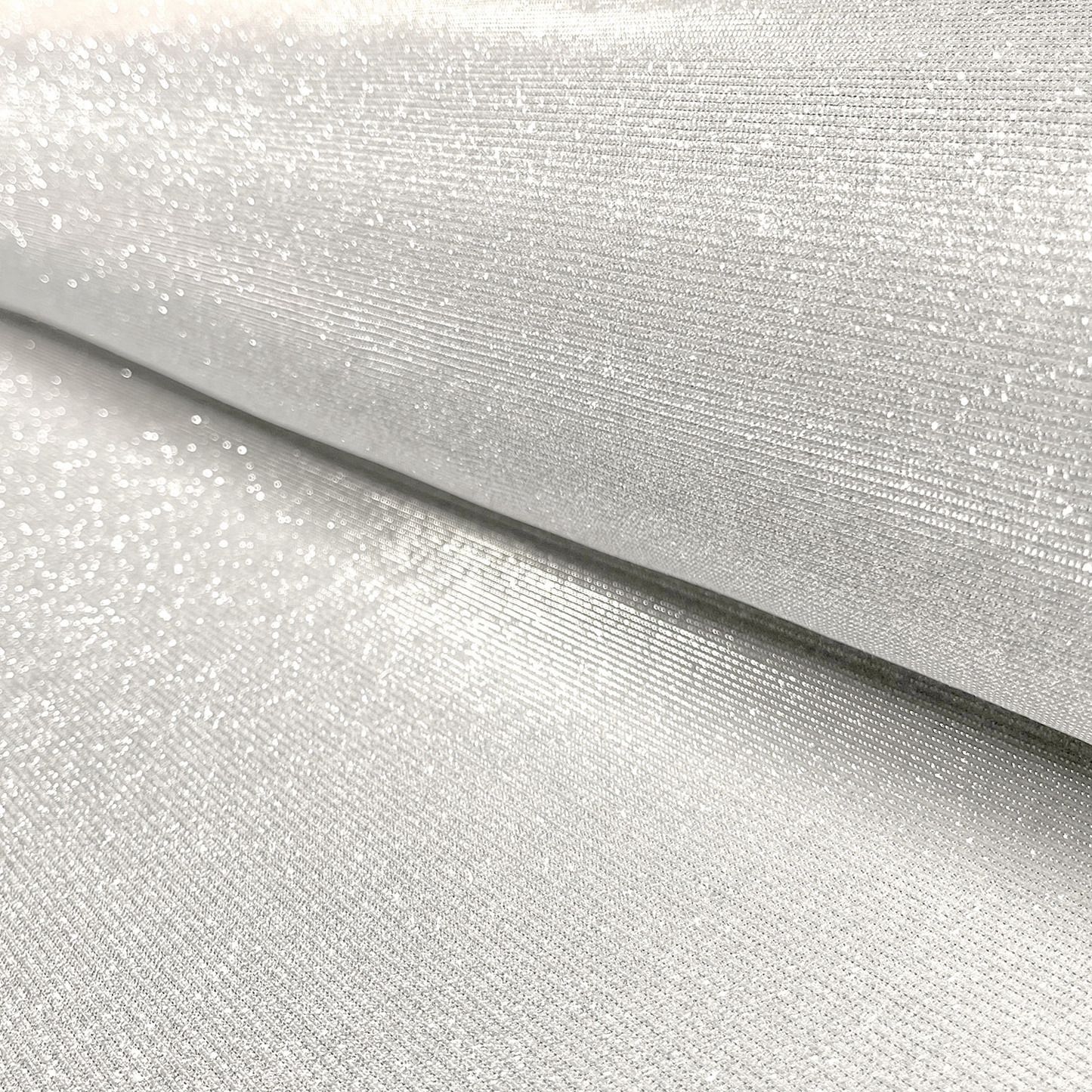Polyester Jersey Stoff Lurex Uni Silber