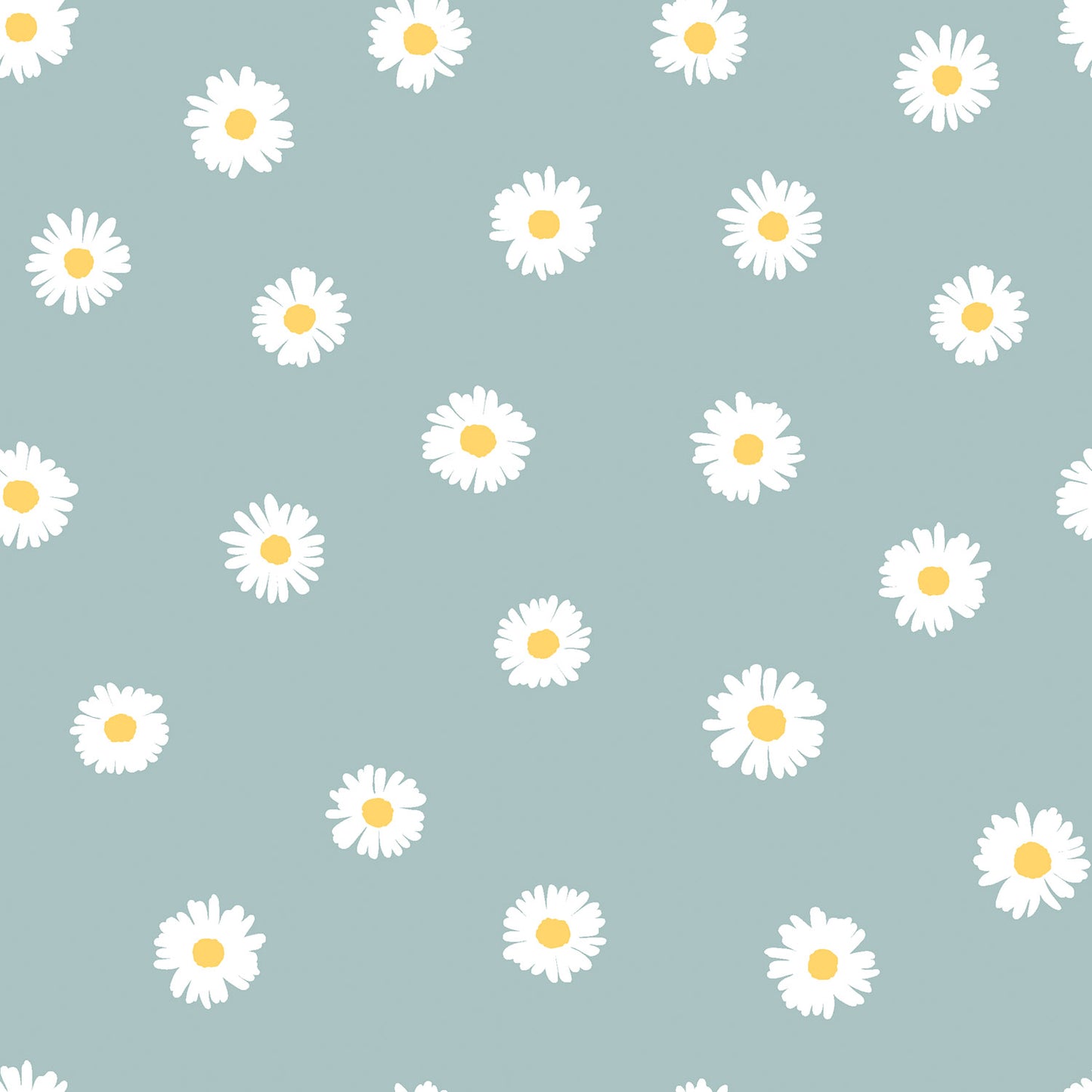 Rippjersey Floral Blumen Gänseblümchen blau