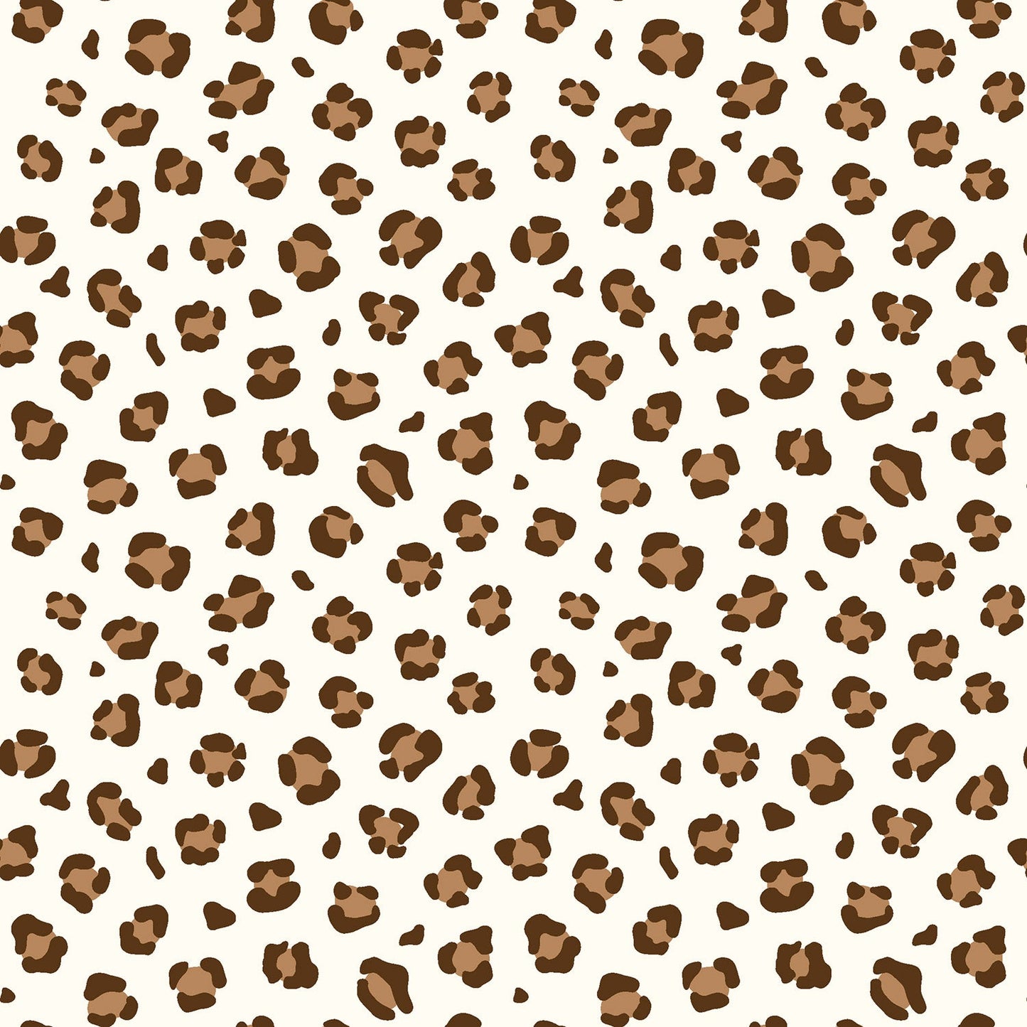 Baumwolle Popeline Leo Panther Print wollweiß