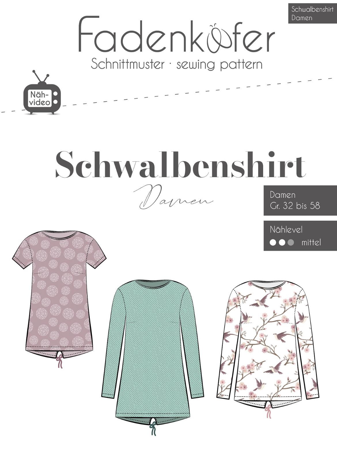 Fadenkäfer Schnittmuster Schwalbenshirt Damen