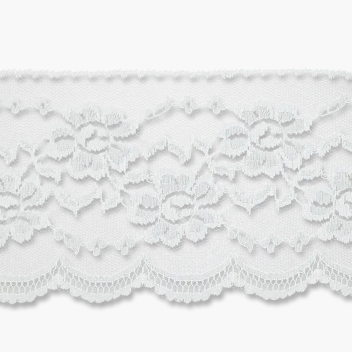 Raschelspitze 120mm creme unelastisch