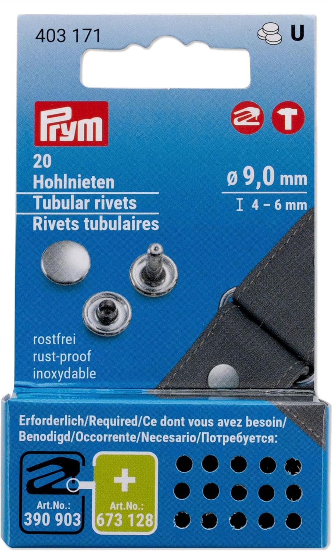 Prym Hohlnieten Ø9mm 20 Stück