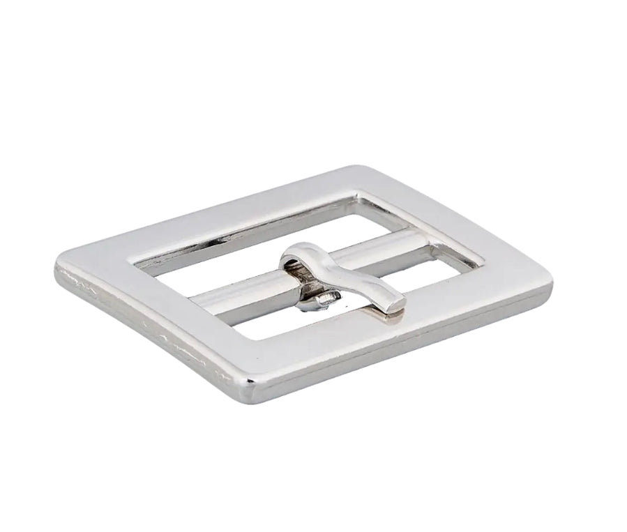 Metallschließe Gürtelschnalle 40 mm silber