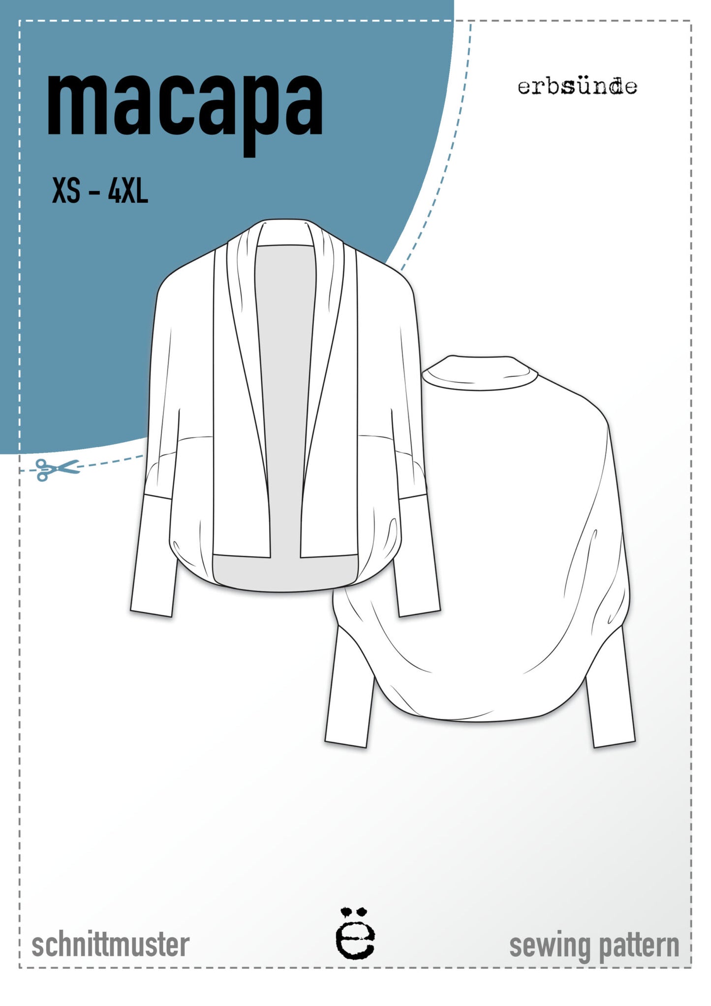 Erbsünde Schnittmuster "macapa" Strickjacke Damen