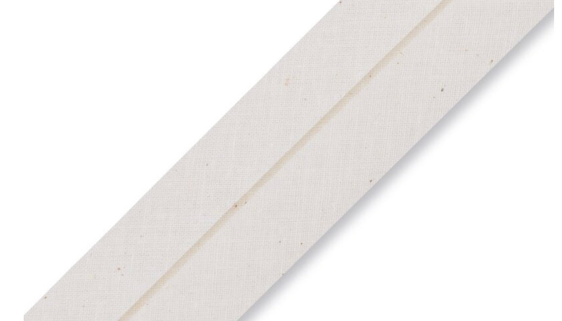 Schrägband Baumwolle 60/30 mm rohweiß