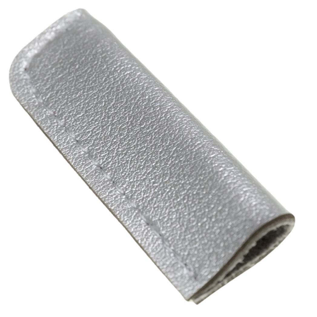 Kordelenden Lederimitat 1 Paar glänzend silber