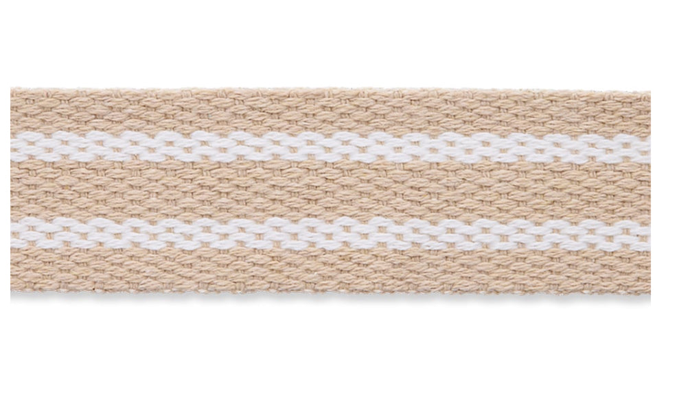 Gurtband 40mm beige weiß gestreift