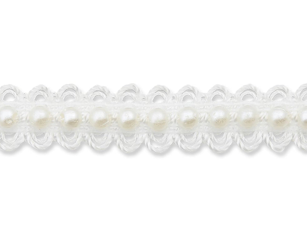 Perlenband elastisch 12mm weiß