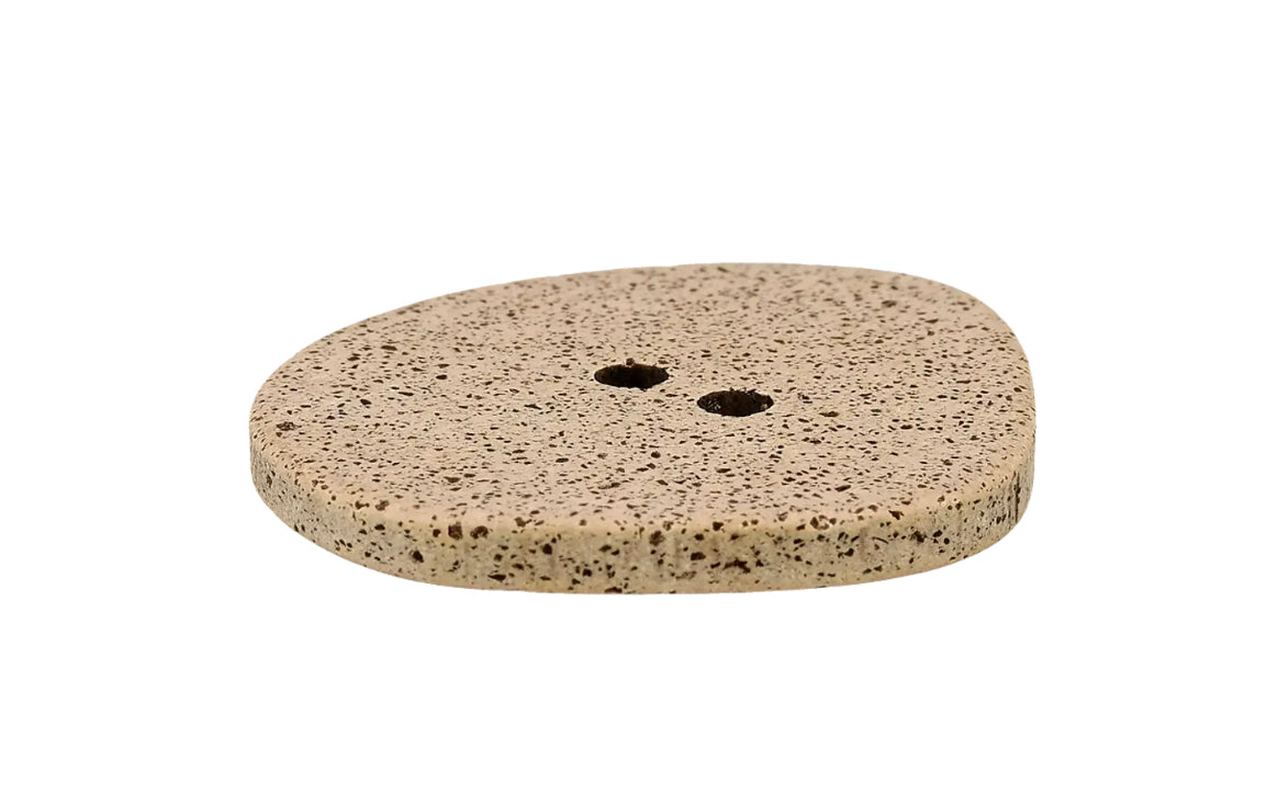 Recycelter Polyester Kaffee Knopf 2 Loch Ø 38 mm hellbraun meliert