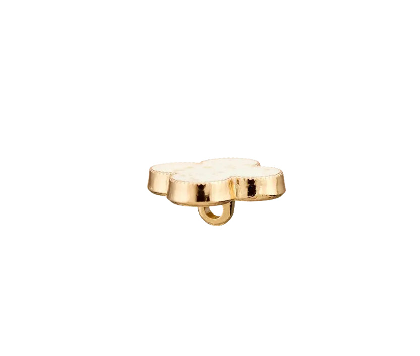 Metall Polyester Knopf Öse Ø 15 mm gold creme