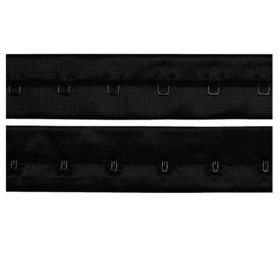 Haken-und Augenband schwarz