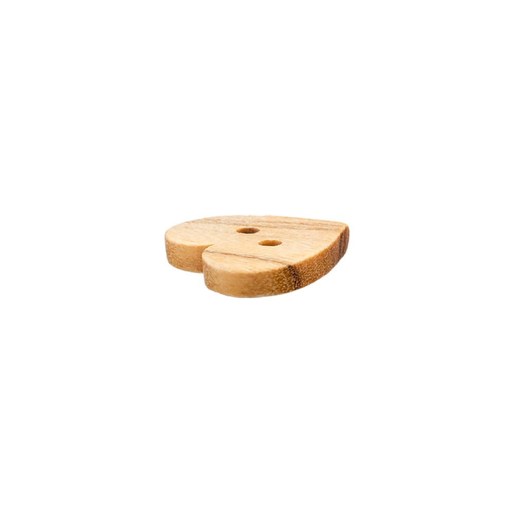 Holz Knopf 2 Loch Ø 12 mm Herz braun