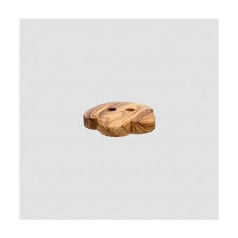 Holz Knopf 2 Loch Ø 15 mm Blume braun