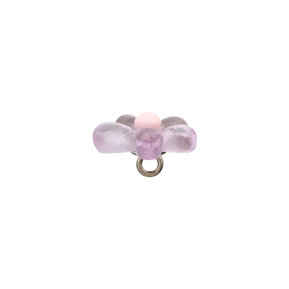 Polyesterknopf Oese Blume 15 mm flieder