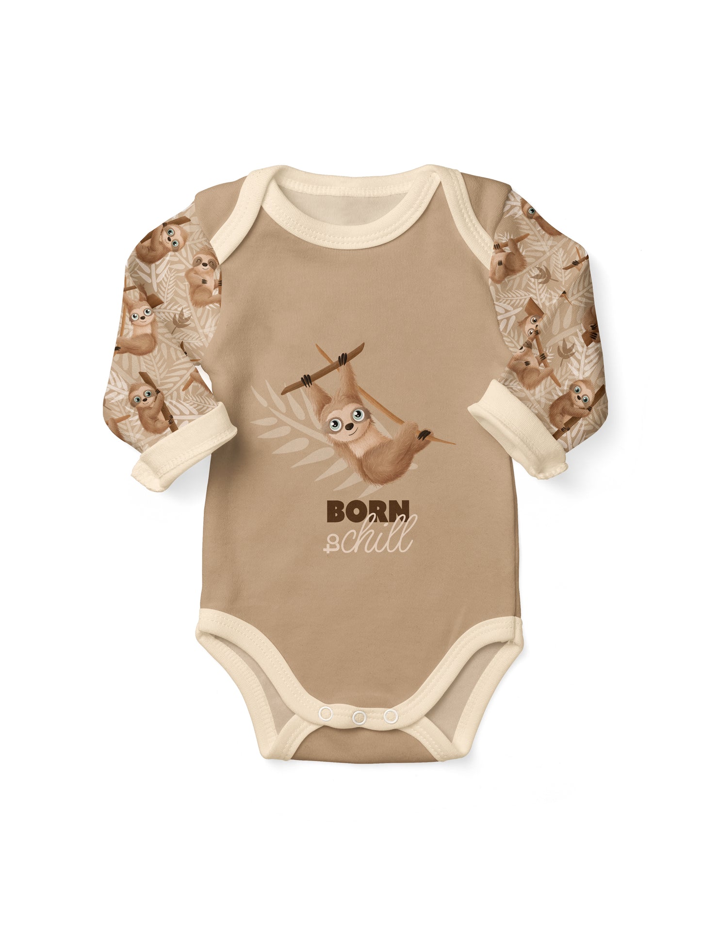 Panel Born to Chill Jersey Faultier – Baumwolljersey Lazy Jungle by Mrs Mint Design | Swafing
