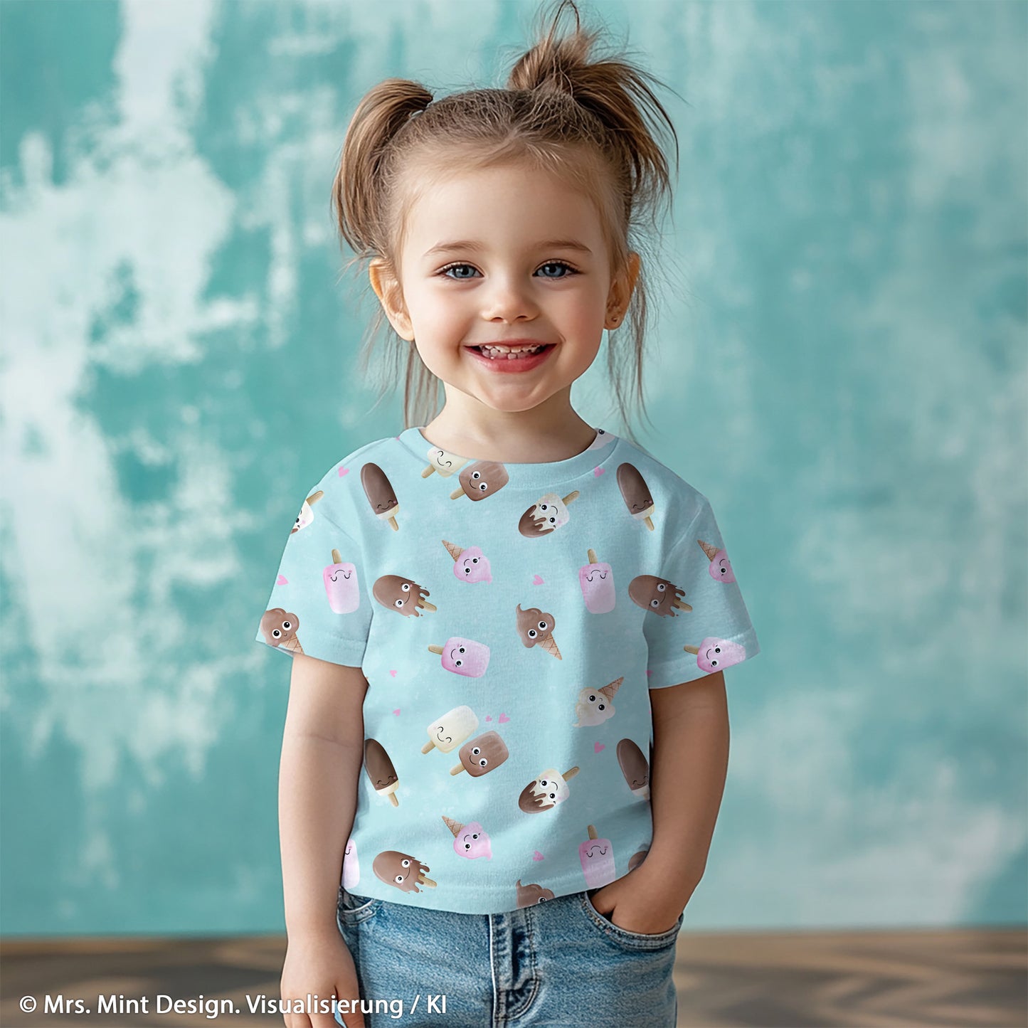Baumwolljersey Eis Too Cute to melt by Mrs Mint Design von Swafing