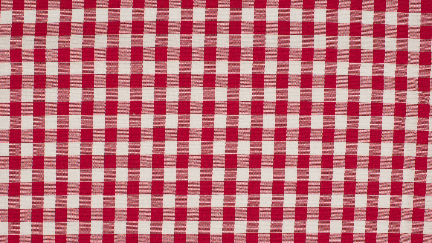 Baumwolle Karo 10 mm rot / weiß