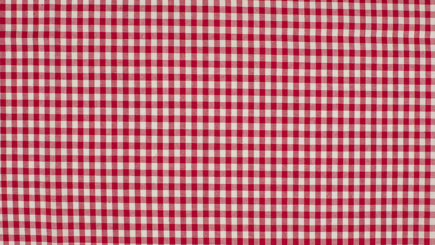 Baumwolle Karo 5 mm rot / weiß