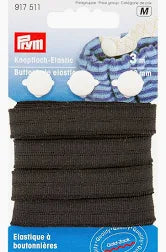 Prym Knopfloch-Elastic mit 3 Knöpfen 3m / 12mm