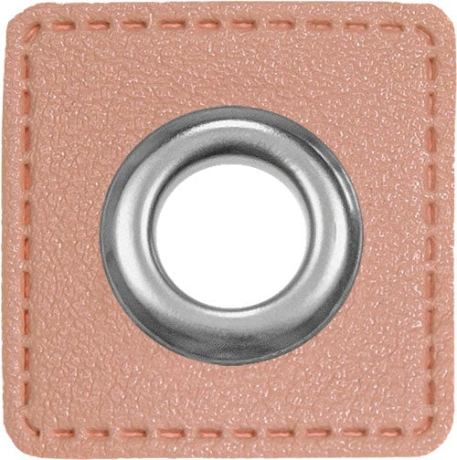 Oesen Patches aus Lederimitat mit 8mm Oese zartrosa