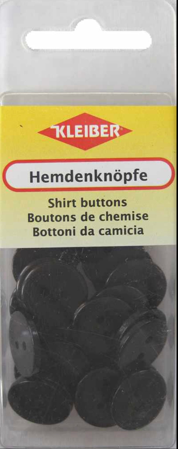 KLEIBER Hemdenknöpfe schwarz 25Stck