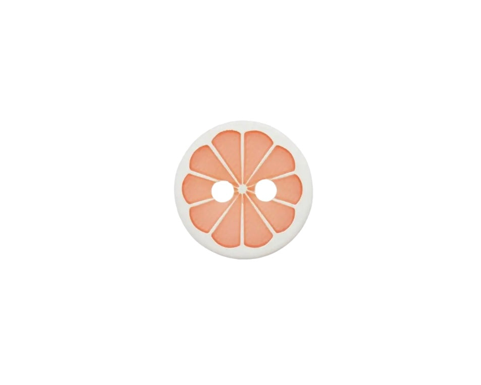 Polyesterknopf Citrus 2 Loch Ø 11mm
weiss / orange