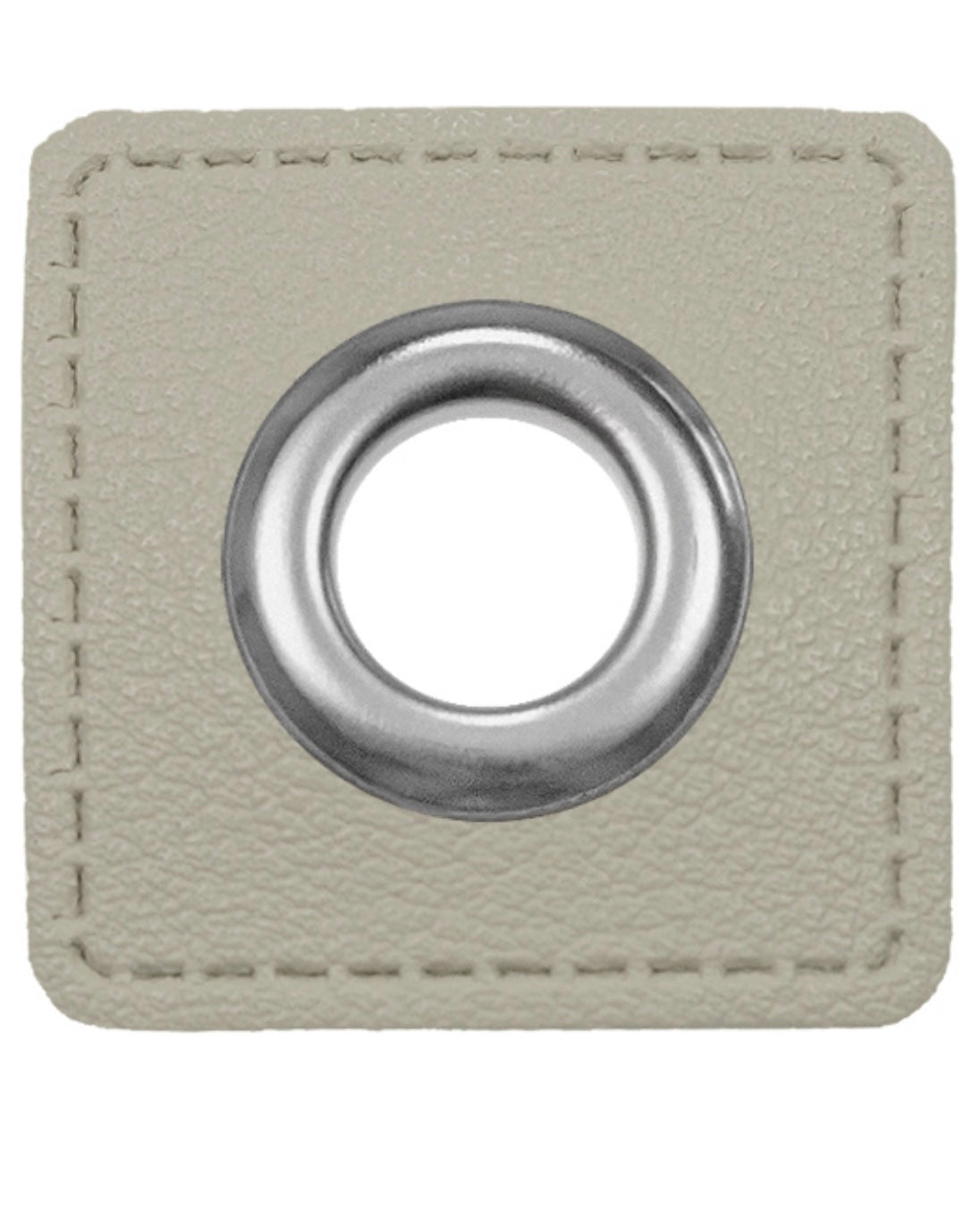 Oesen Patches aus Lederimitat mit 8mm Oese hellgrau
