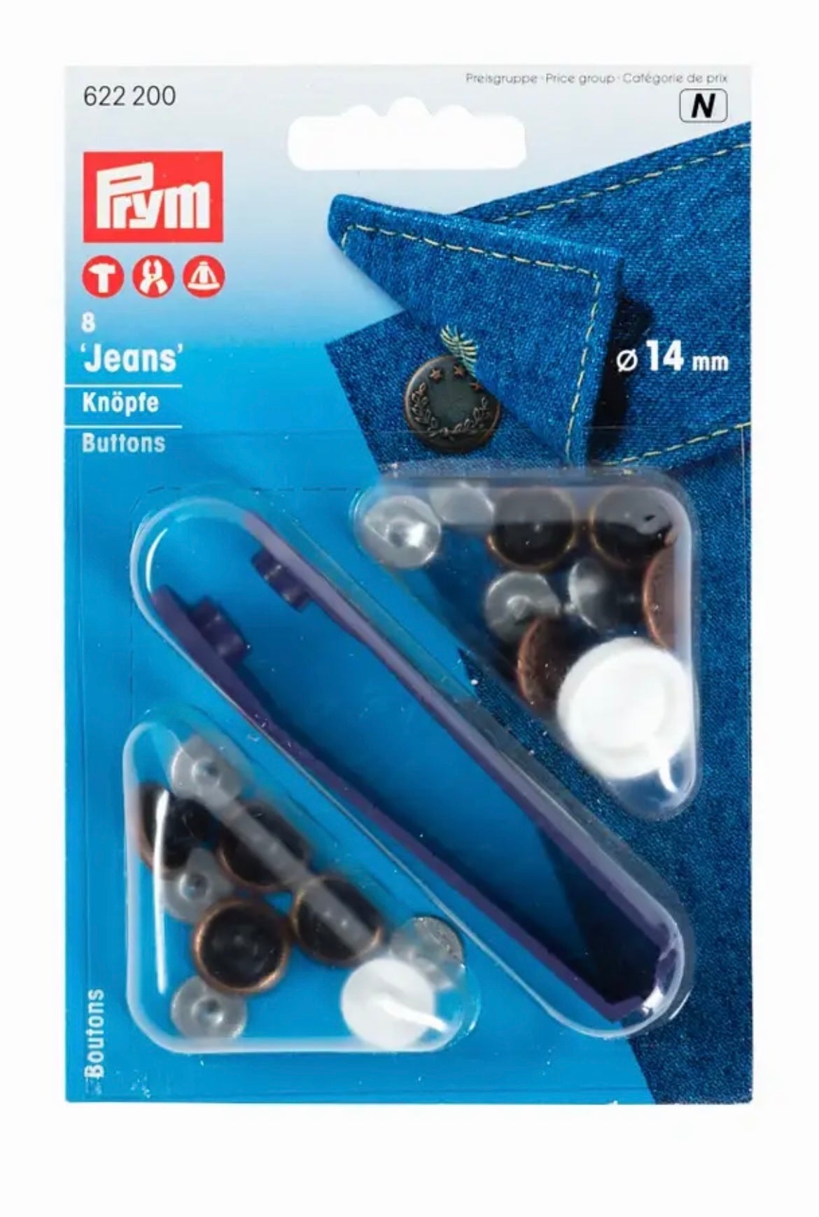 Prym Nähfrei Jeansknöpfe
14mm altkupfer