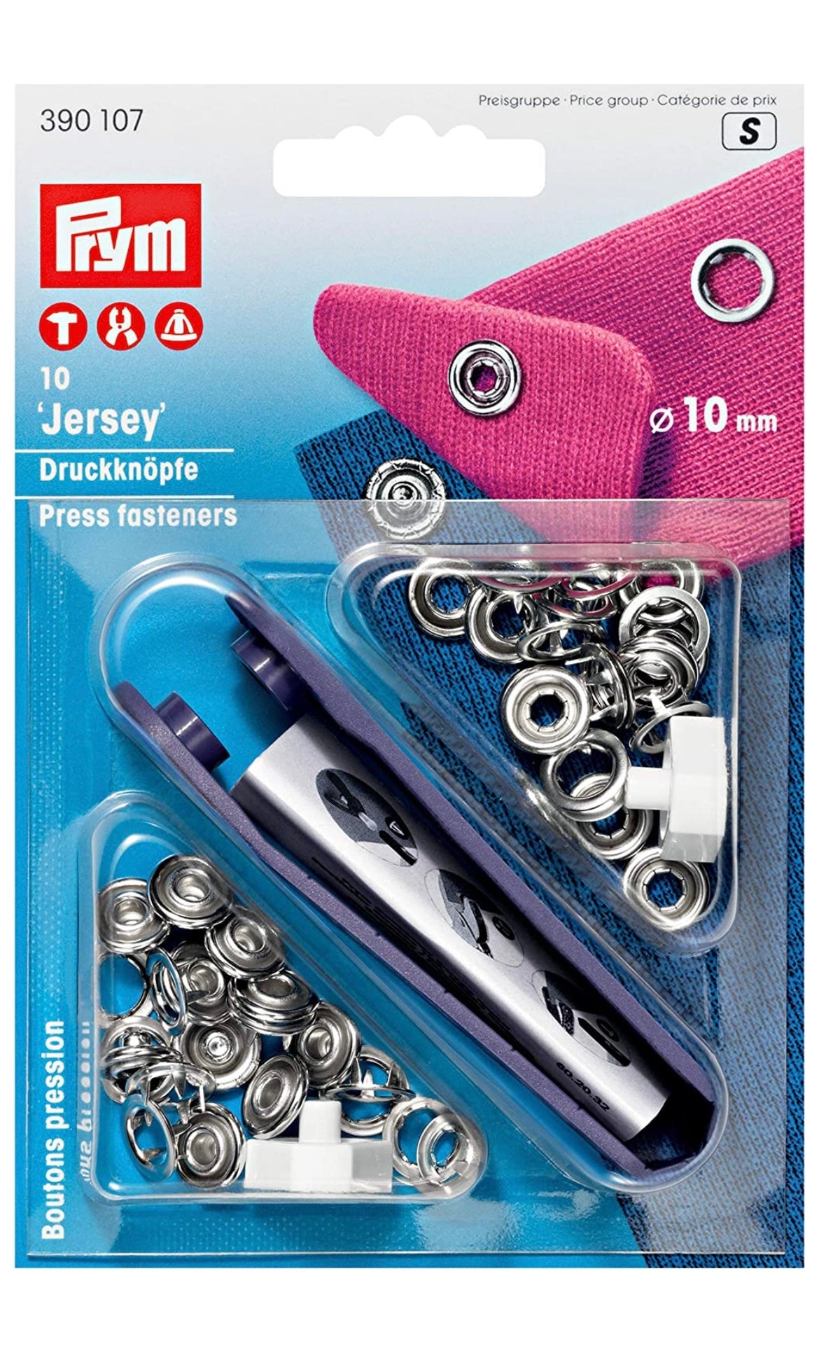 Nähfrei Jersey Druckknöpfe 10 mm
silber