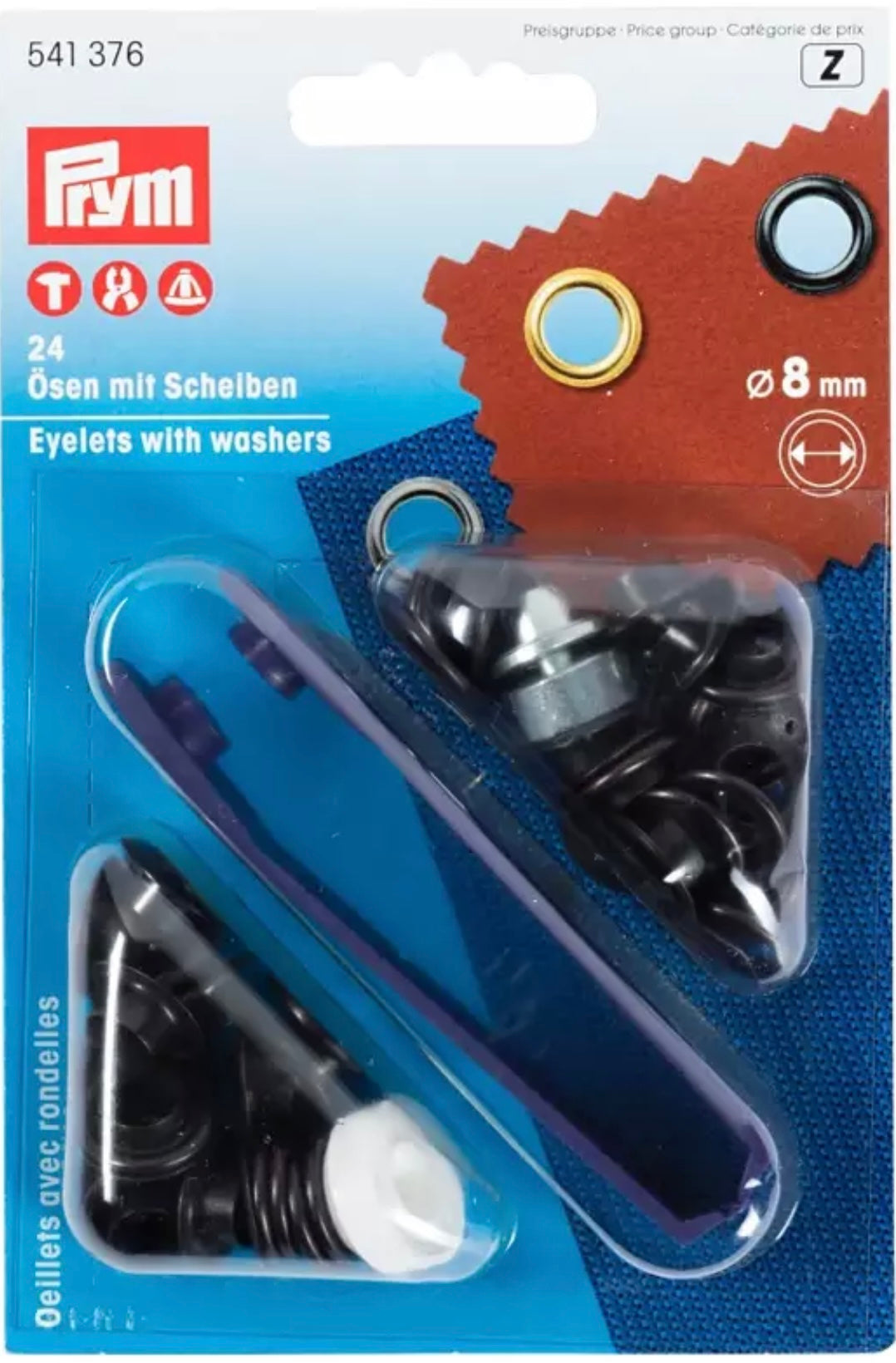 Prym Oesen mit Scheiben 8mm
brüniert