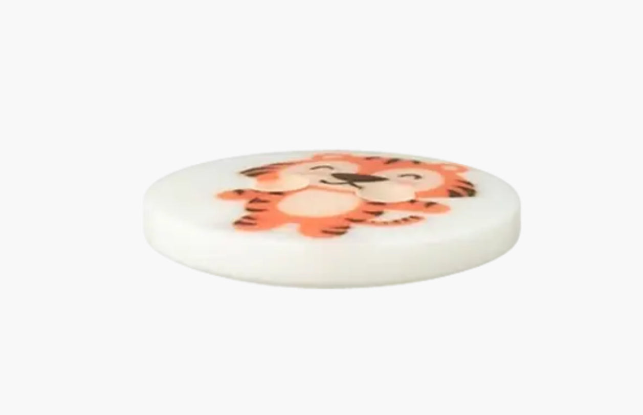Polyesterknopf 2-Loch Tiger 12mm mehrfarbig