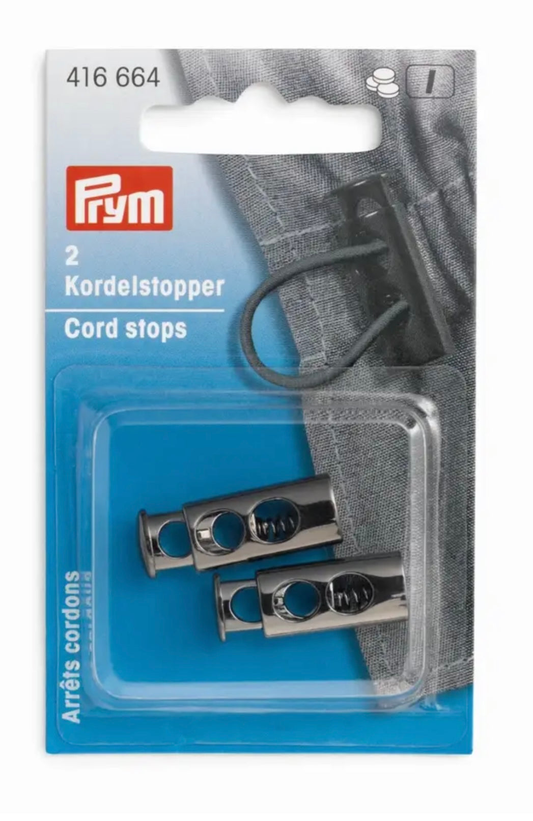 Prym Kordelstopper 2-Loch gunmetall