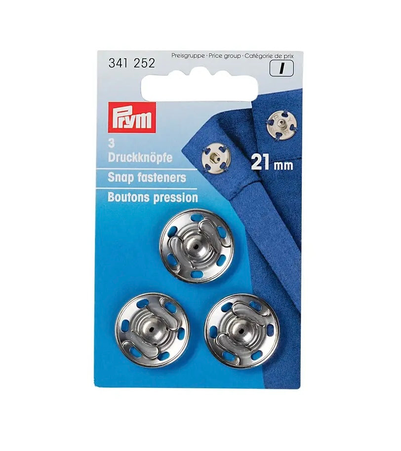 Prym Annähdruckknöpfe 3 Stück 21 mm silber