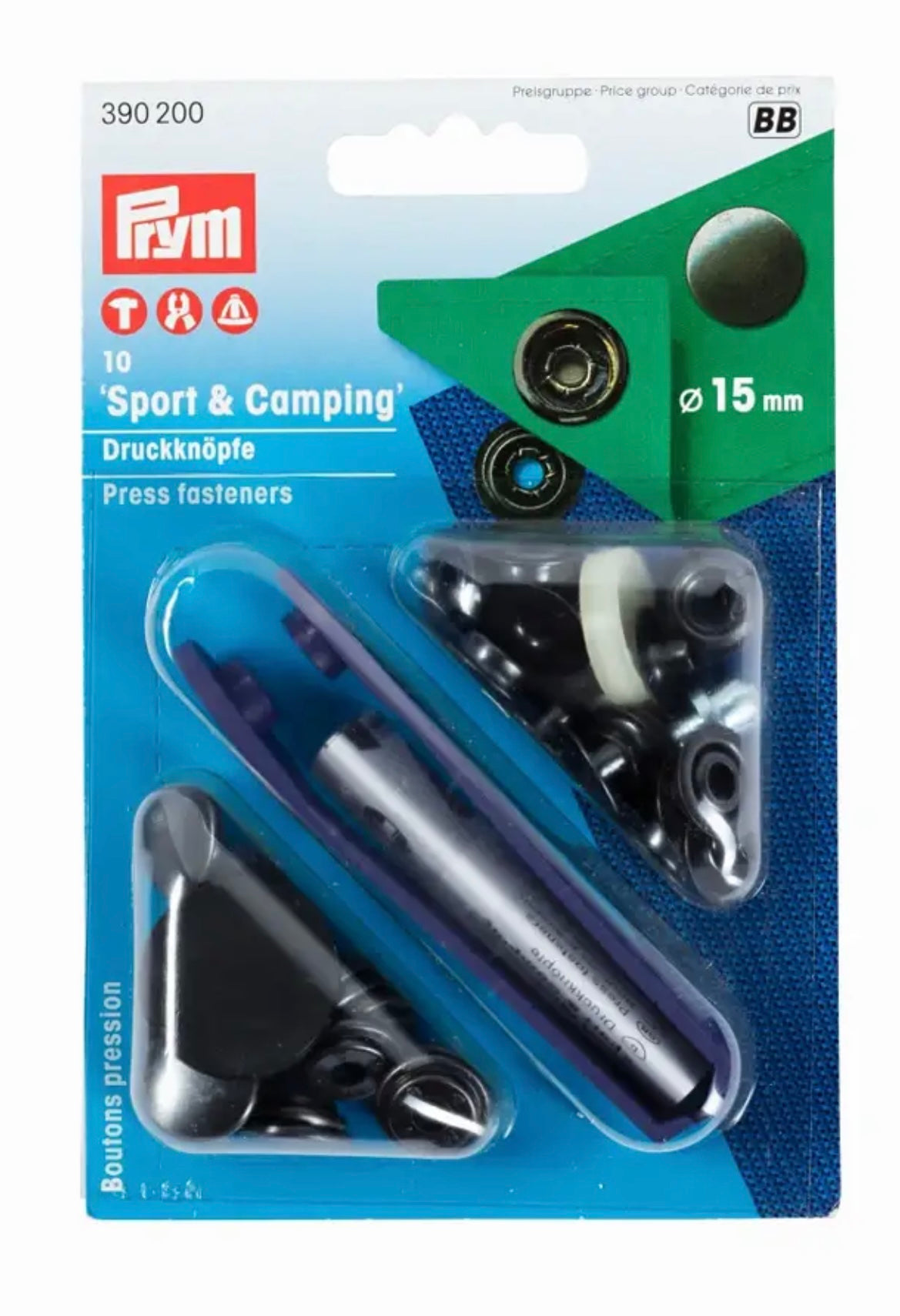 Prym Nähfrei Sport & Camping
Druckknöpfe 15mm brüniert