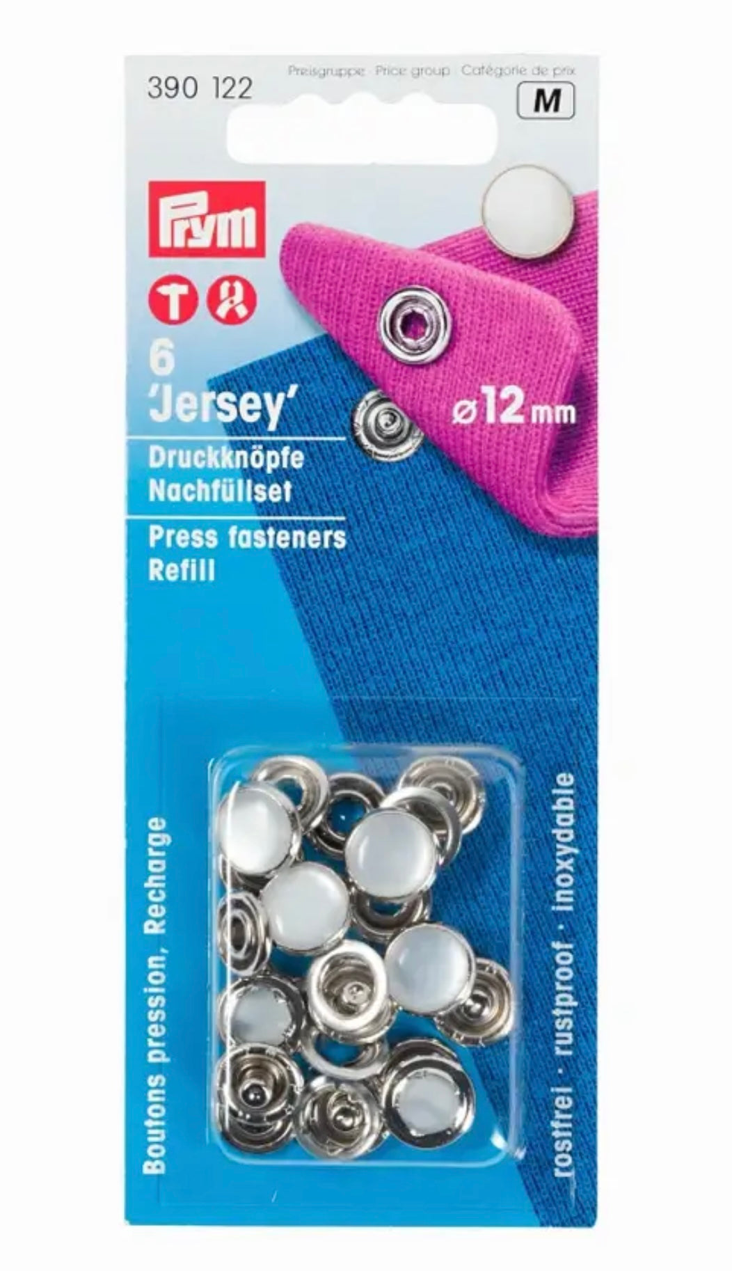 Nähfrei Jerseydruckknöpfe Nachfüllpackung 12mm perlmut