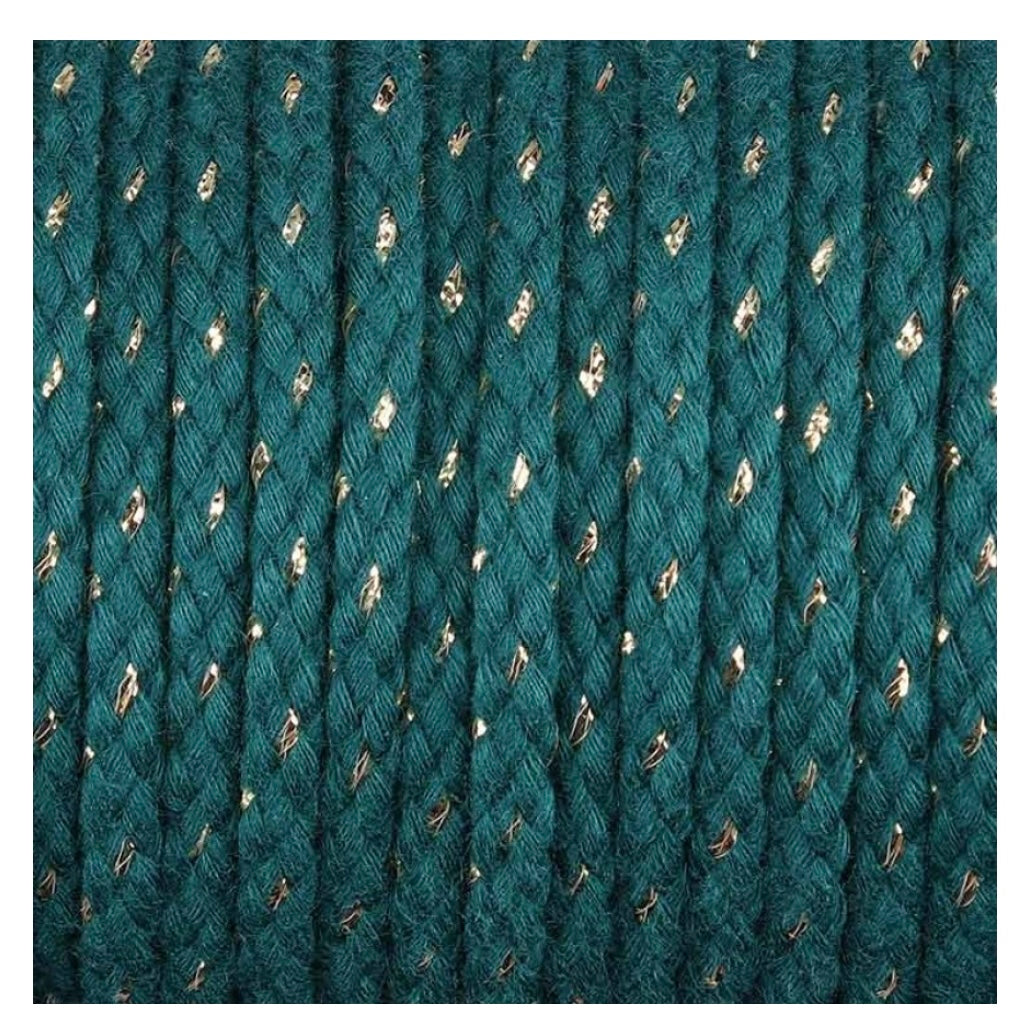 Baumwollkordel Lurex
6mm grün / gold