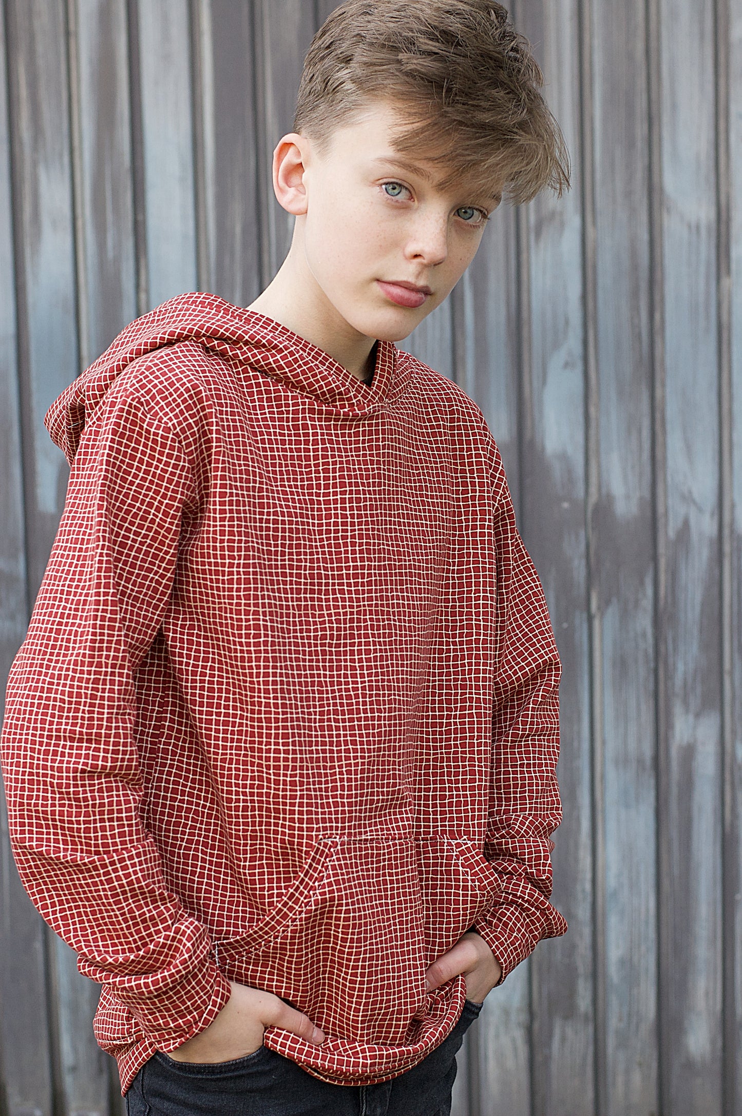 French Terry "Wood Plaid" Karos